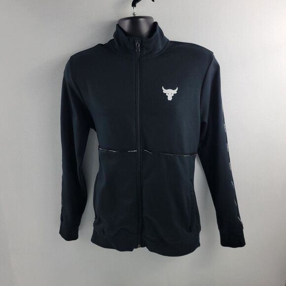 UA Under Armour Project rock full zip sweater mens Small black 3674